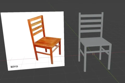 Modelado de silla en Low Poly